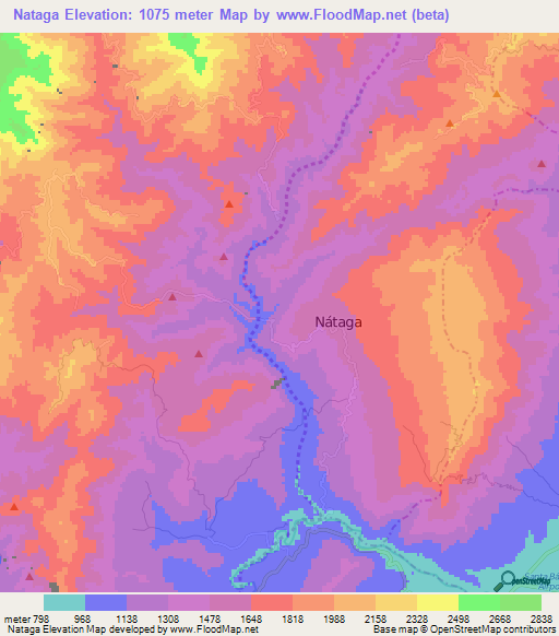 Nataga,Colombia Elevation Map