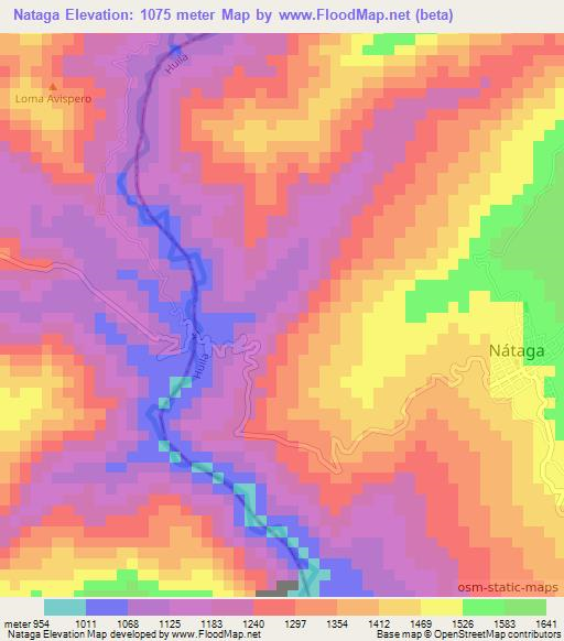 Nataga,Colombia Elevation Map