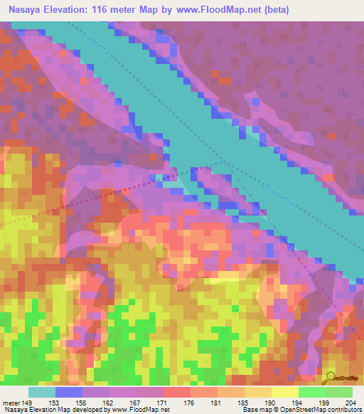 Nasaya,Colombia Elevation Map