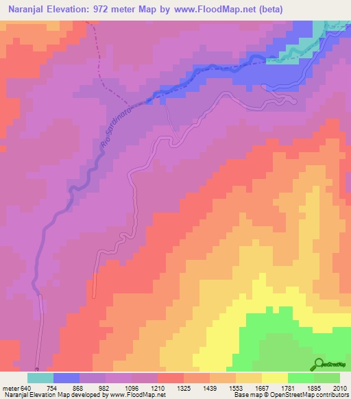 Naranjal,Colombia Elevation Map