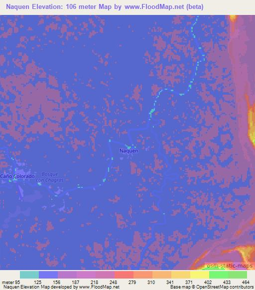 Naquen,Colombia Elevation Map