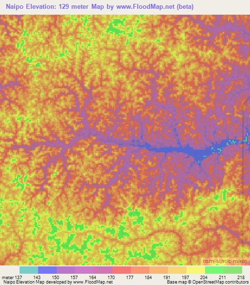 Naipo,Colombia Elevation Map