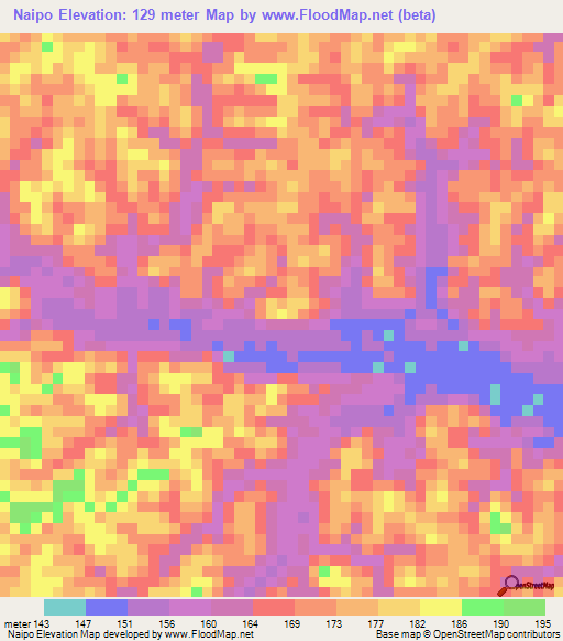 Naipo,Colombia Elevation Map