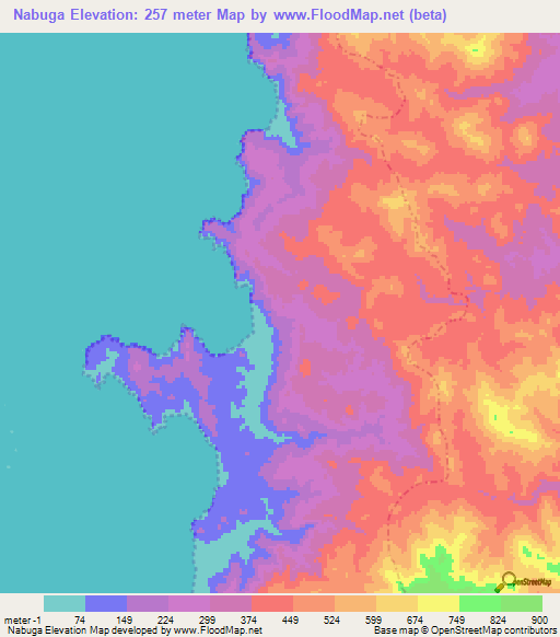 Nabuga,Colombia Elevation Map