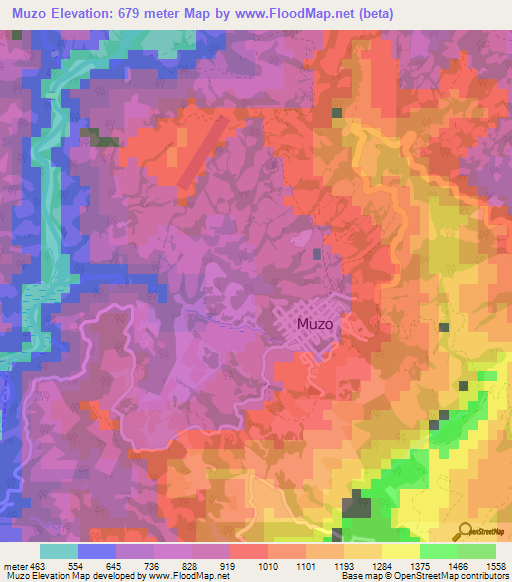 Muzo,Colombia Elevation Map