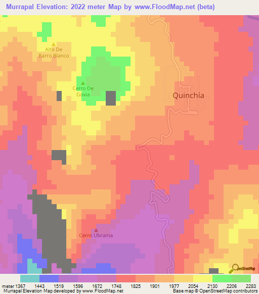 Murrapal,Colombia Elevation Map