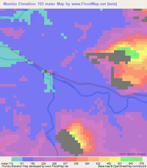 Mumbu,Colombia Elevation Map