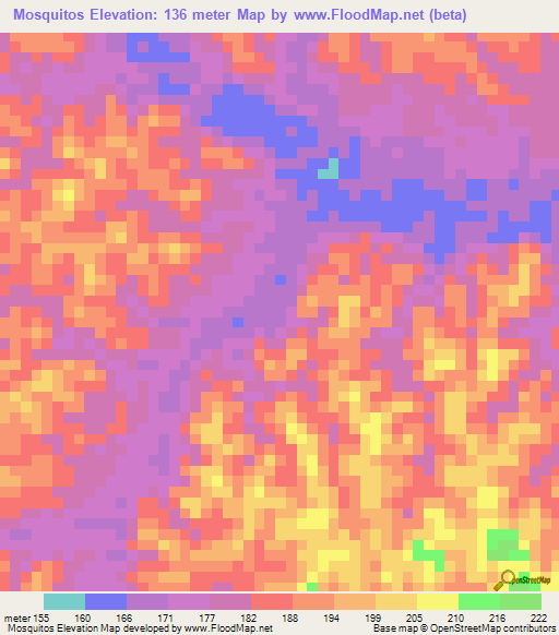 Mosquitos,Colombia Elevation Map