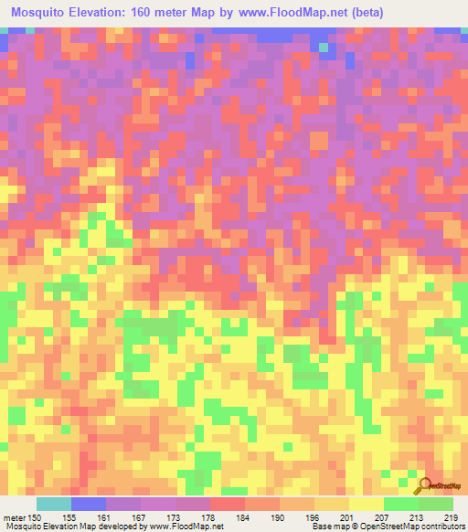 Mosquito,Colombia Elevation Map