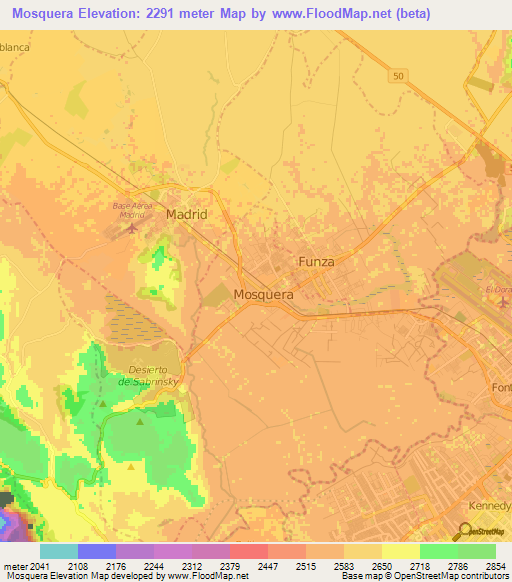 Mosquera,Colombia Elevation Map