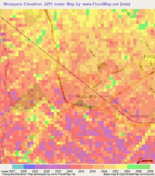 Mosquera,Colombia Elevation Map