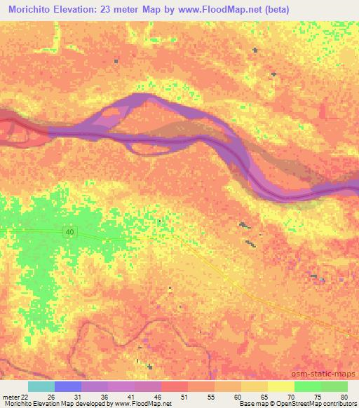 Morichito,Colombia Elevation Map