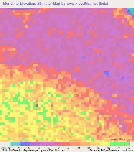 Morichito,Colombia Elevation Map