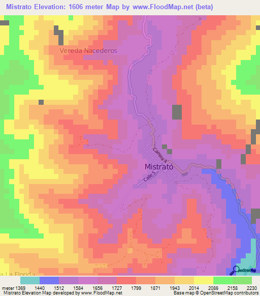 Mistrato,Colombia Elevation Map