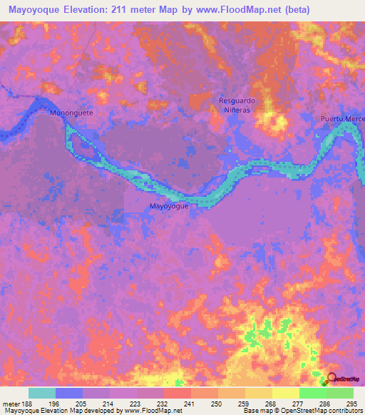 Mayoyoque,Colombia Elevation Map