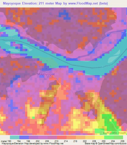 Mayoyoque,Colombia Elevation Map