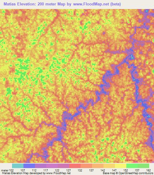 Matias,Colombia Elevation Map