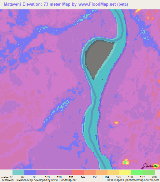 Mataveni,Colombia Elevation Map