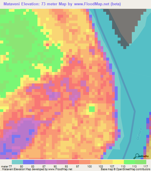 Mataveni,Colombia Elevation Map