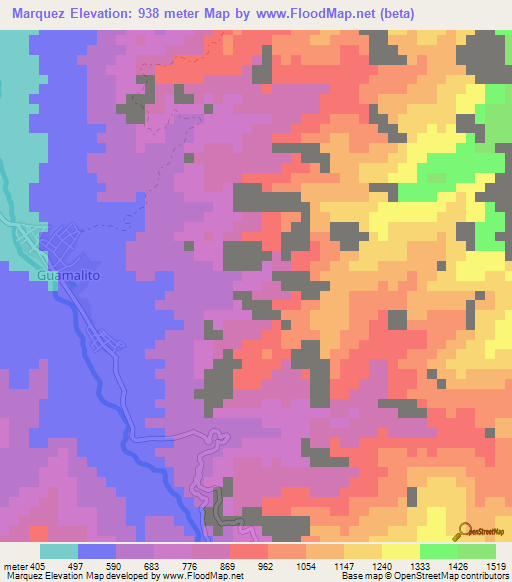 Marquez,Colombia Elevation Map