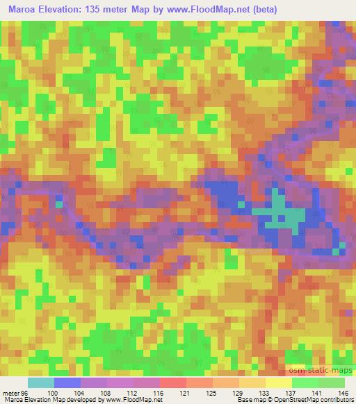 Maroa,Colombia Elevation Map