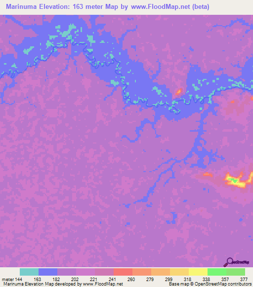 Marinuma,Colombia Elevation Map