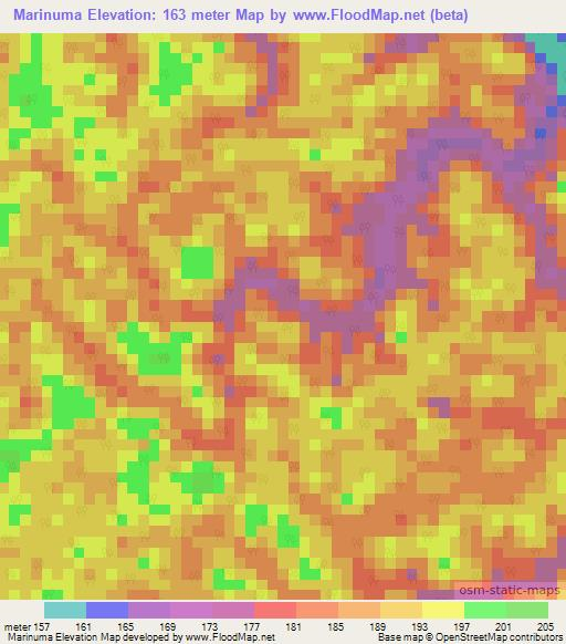 Marinuma,Colombia Elevation Map