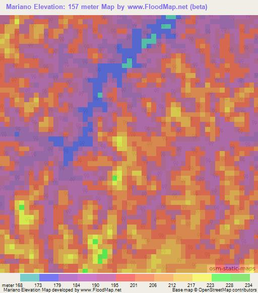 Mariano,Colombia Elevation Map