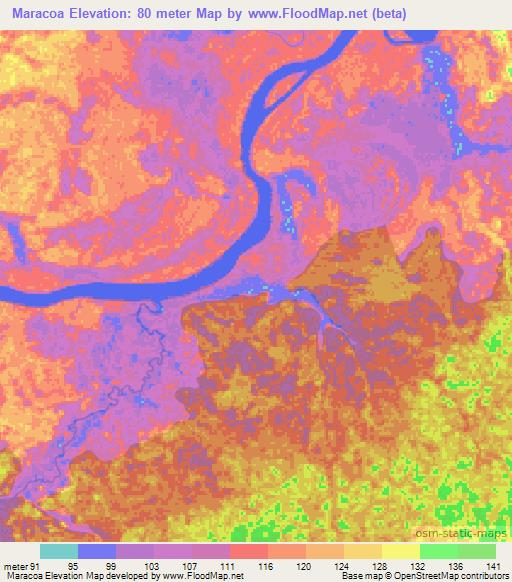 Maracoa,Colombia Elevation Map