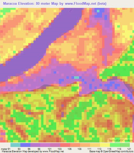 Maracoa,Colombia Elevation Map