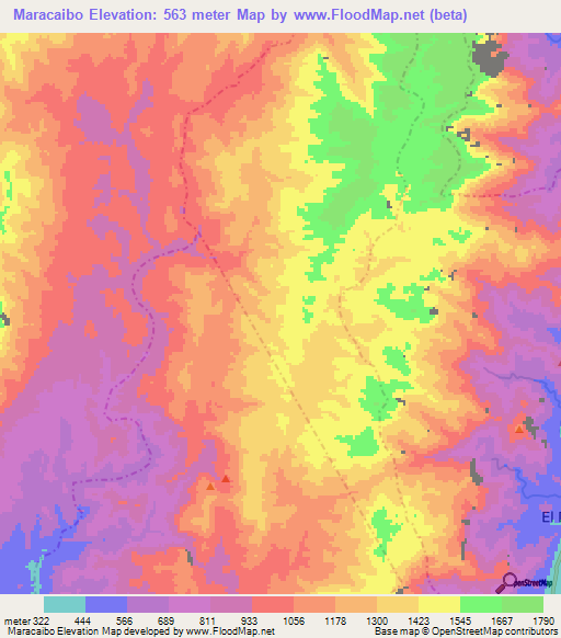 Maracaibo,Colombia Elevation Map