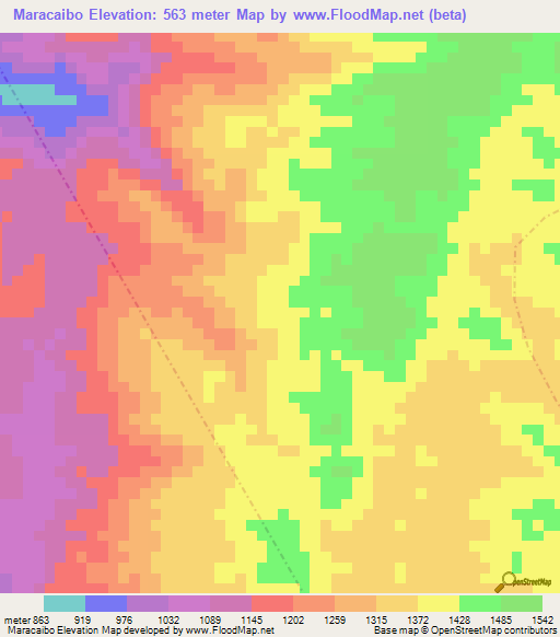 Maracaibo,Colombia Elevation Map