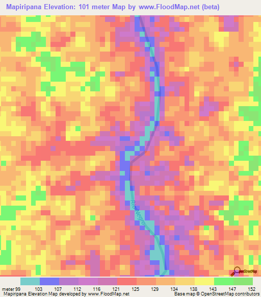 Mapiripana,Colombia Elevation Map