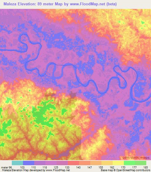 Maleza,Colombia Elevation Map