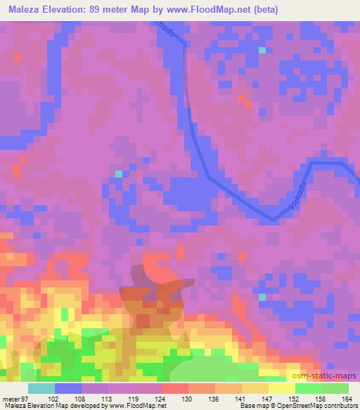 Maleza,Colombia Elevation Map