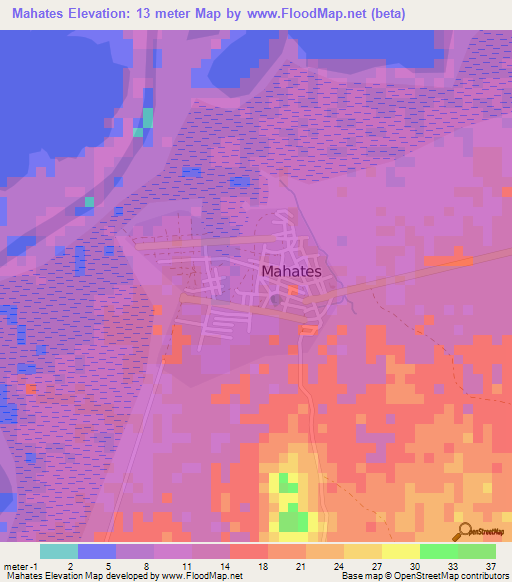 Mahates,Colombia Elevation Map