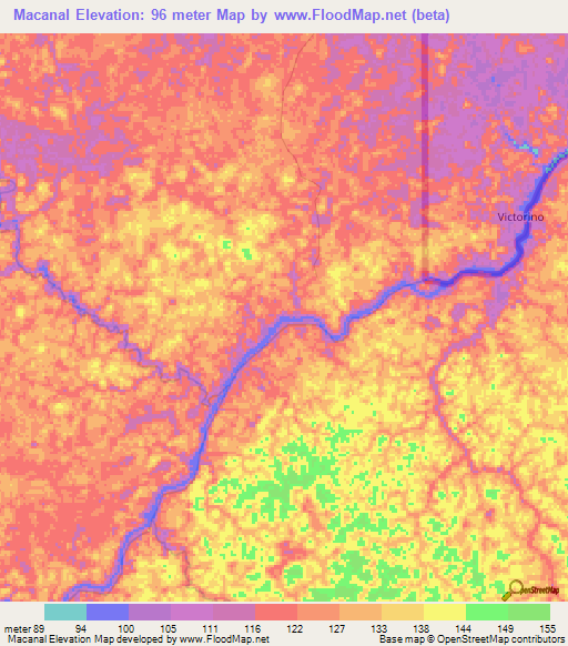 Macanal,Colombia Elevation Map