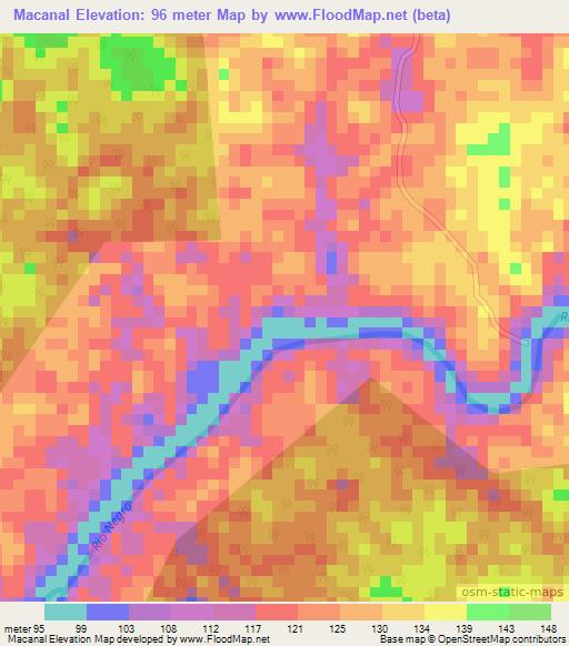 Macanal,Colombia Elevation Map