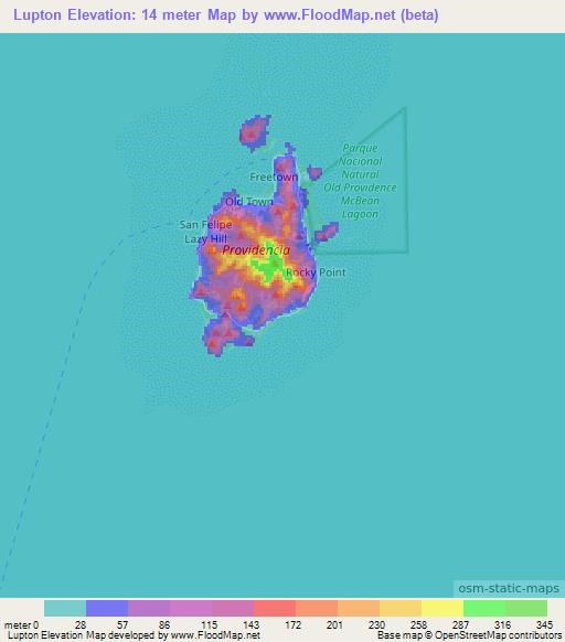 Lupton,Colombia Elevation Map