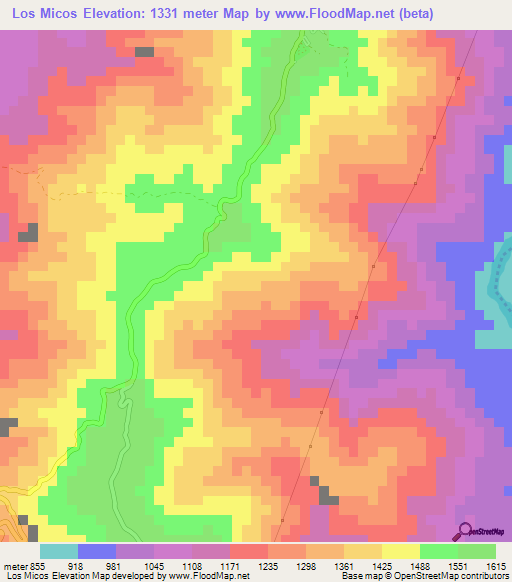 Los Micos,Colombia Elevation Map