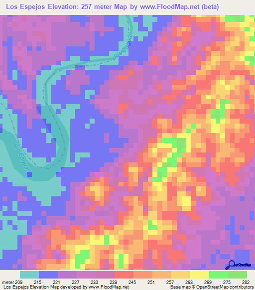 Los Espejos,Colombia Elevation Map