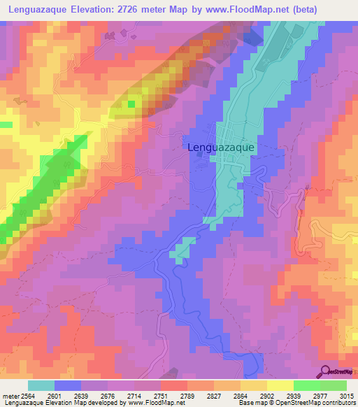 Lenguazaque,Colombia Elevation Map