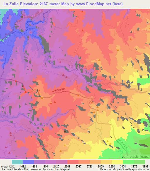 La Zulia,Colombia Elevation Map