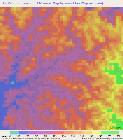 La Victoria,Colombia Elevation Map