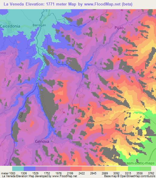 La Veneda,Colombia Elevation Map