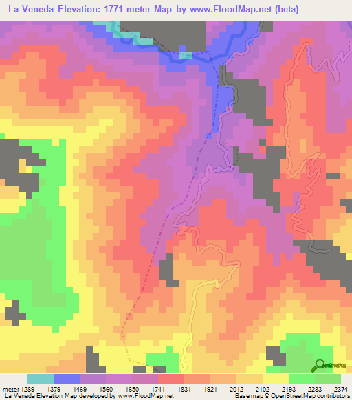 La Veneda,Colombia Elevation Map