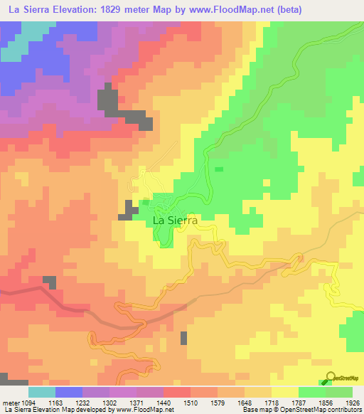 La Sierra,Colombia Elevation Map