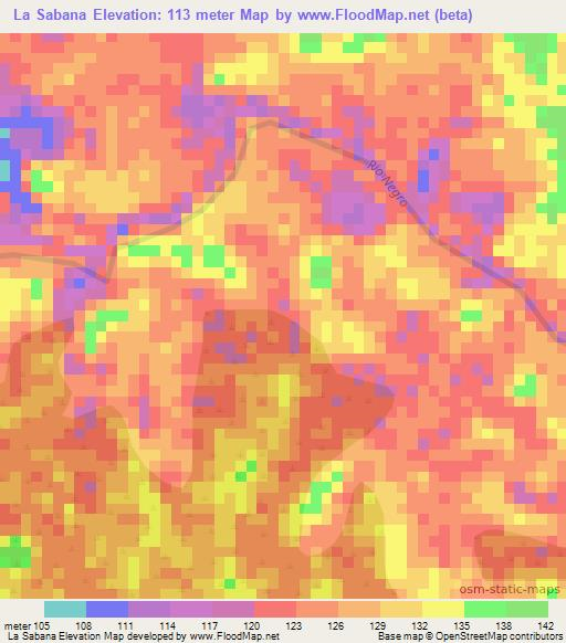 La Sabana,Colombia Elevation Map