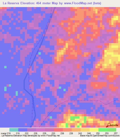 La Reserva,Colombia Elevation Map