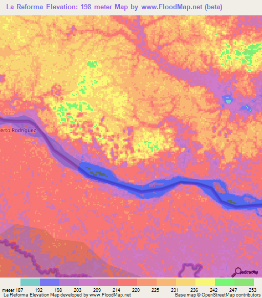 La Reforma,Colombia Elevation Map